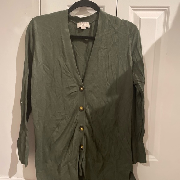 LOFT Sage Green Knit Sweater - Picture 1 of 5